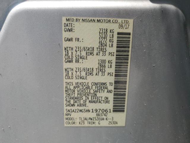 2017 NISSAN MURANO S 5N1AZ2MG5HN197061