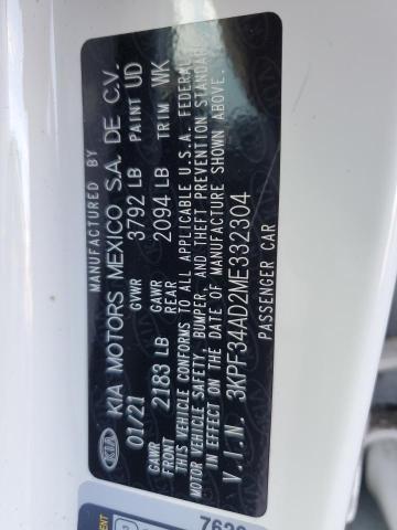 2021 KIA FORTE GT L 3KPF34AD2ME332304