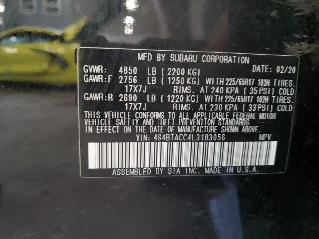2020 SUBARU OUTBACK PR 4S4BTACC4L3183056