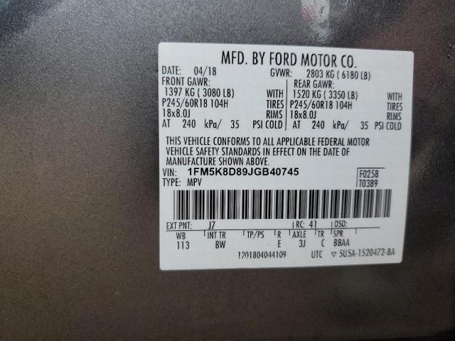 2018 FORD EXPLORER X 1FM5K8D89JGB40745
