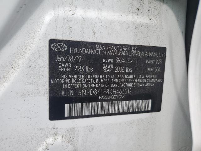 2019 HYUNDAI ELANTRA SEL 5NPD84LF8KH463012