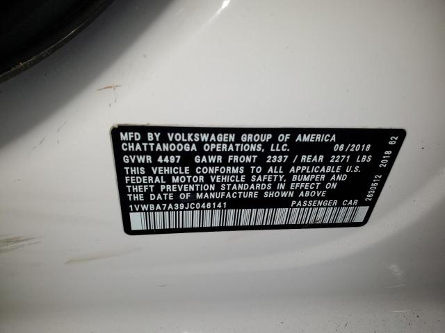2018 VOLKSWAGEN PASSAT SE 1VWBA7A39JC046141