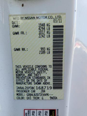 2011 NISSAN ALTIMA S - 1N4AL2EP3BC168719