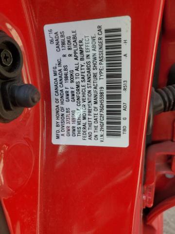 2016 HONDA CIVIC EX 2HGFC2F76GH559819