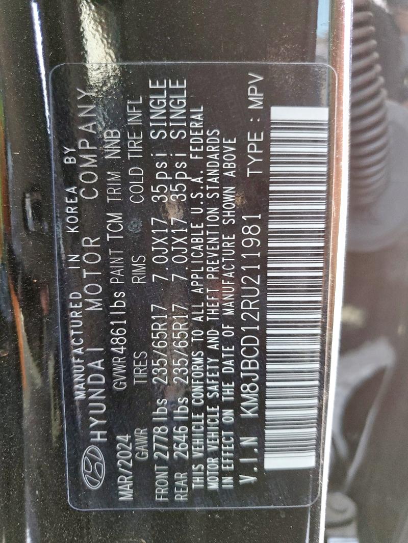 2024 HYUNDAI TUCSON BLU KM8JBCD12RU211981