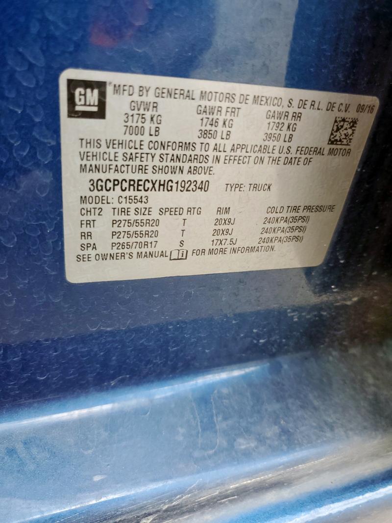 2017 CHEVROLET SILVERADO C1500 LT 3GCPCRECXHG192340