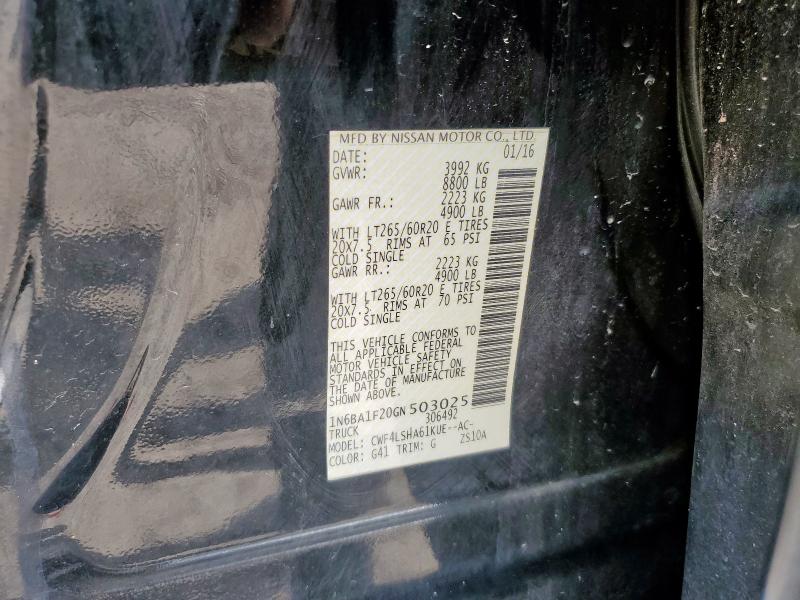 2016 NISSAN TITAN XD S 1N6BA1F20GN503025