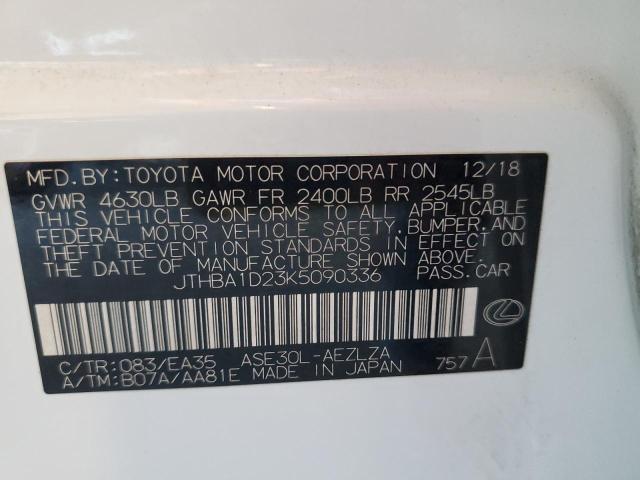 2019 LEXUS IS 300 JTHBA1D23K5090336