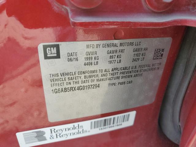 2016 CADILLAC ATS LUXURY - 1G6AB5RX4G0197294