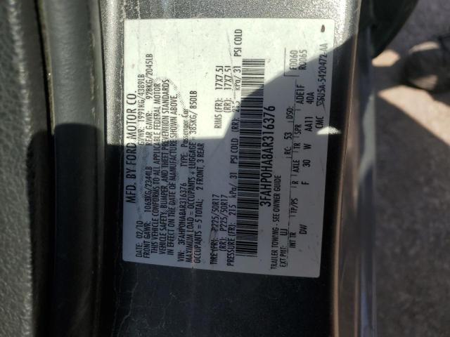 2010 FORD FUSION SE - 3FAHP0HA8AR316376