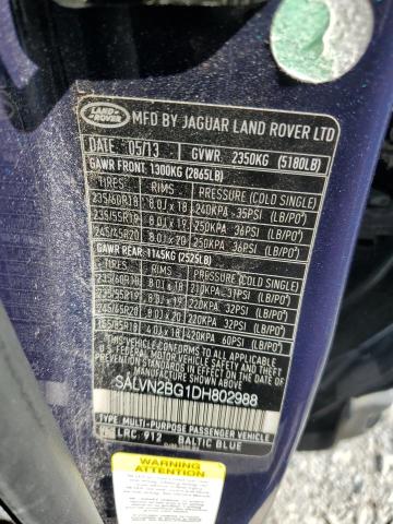 2013 LAND ROVER RANGE ROVE - SALVN2BG1DH802988