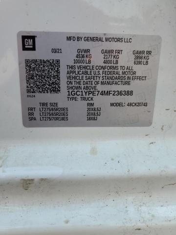 2021 CHEVROLET SILVERADO - 1GC1YPE74MF236388