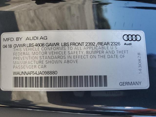 2018 AUDI A5 PREMIUM WAUNNAF54JA098880