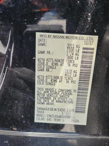 2018 NISSAN TITAN SV 1N6AA1E58JN508360