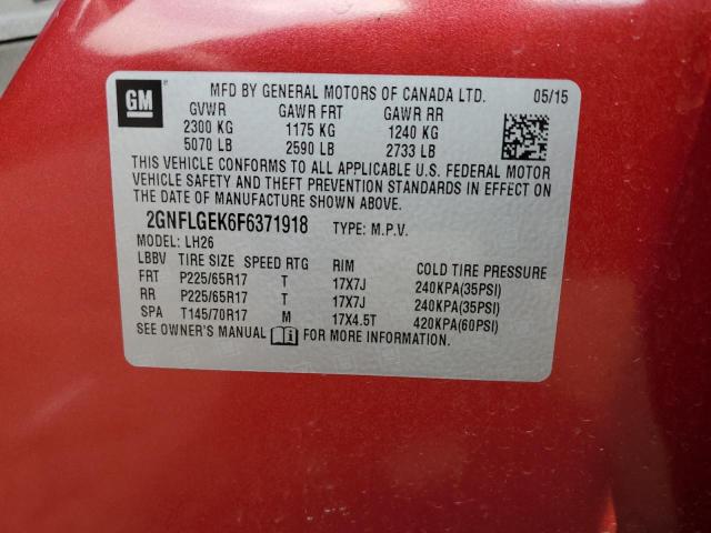 2015 CHEVROLET EQUINOX LT - 2GNFLGEK6F6371918