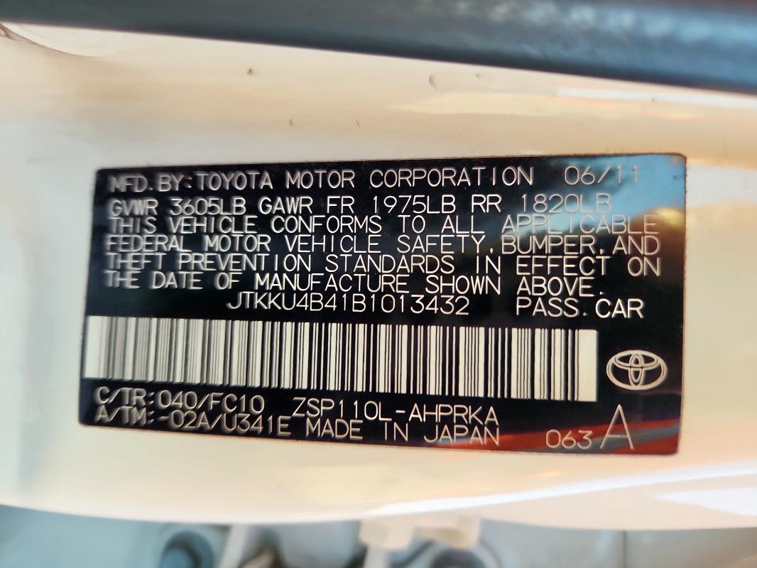 2011 TOYOTA SCION XD - JTKKU4B41B1013432