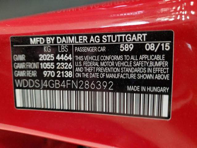 2015 MERCEDES-BENZ CLA 250 4MATIC WDDSJ4GB4FN286392