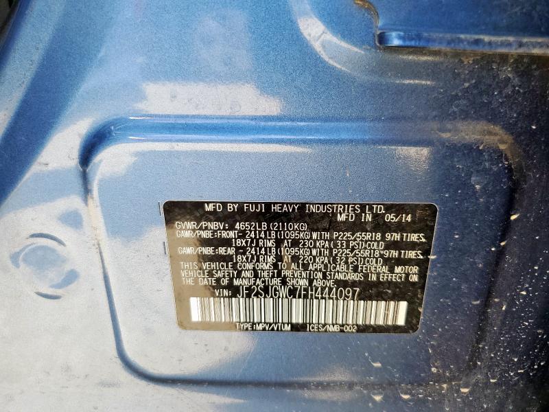 2015 SUBARU FORESTER 2 - JF2SJGWC7FH444097