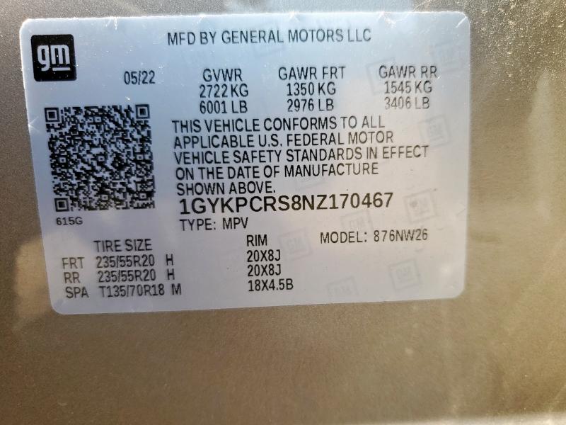2022 CADILLAC XT6 PREMIU 1GYKPCRS8NZ170467