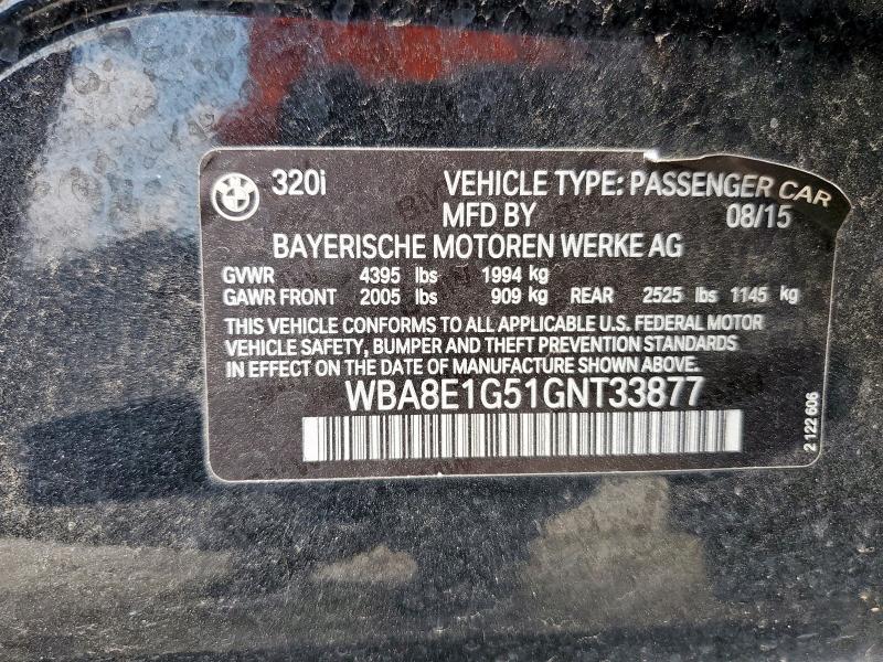 2016 BMW 320 I WBA8E1G51GNT33877