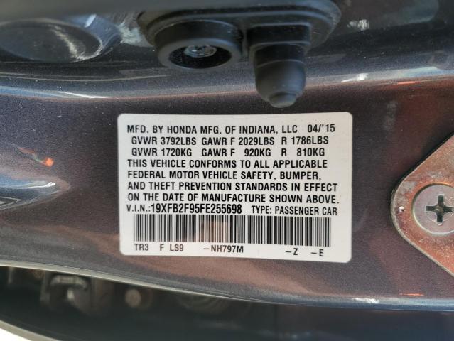 2015 HONDA CIVIC EXL 19XFB2F95FE255698