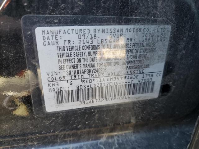 2019 NISSAN SENTRA S 3N1AB7AP3KY240206