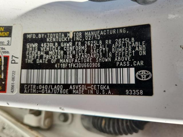 2013 TOYOTA CAMRY L #3284026890
