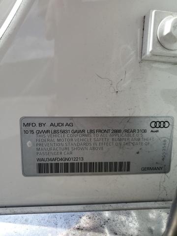 2016 AUDI A8 L QUATT WAU34AFD4GN012213