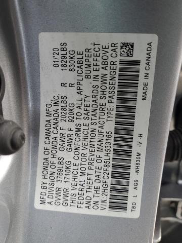 2020 HONDA CIVIC SPOR 2HGFC2F85LH533165