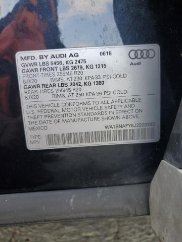 2018 AUDI Q5 PREMIUM WA1BNAFY6J2205383