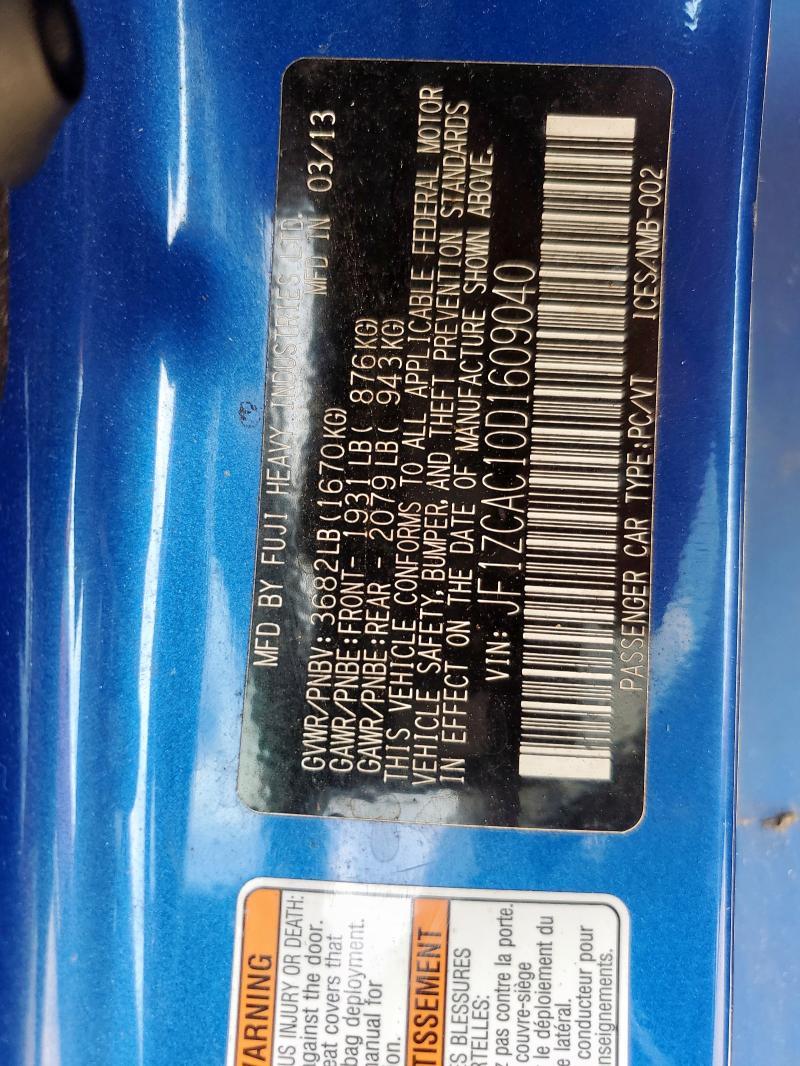 2013 SUBARU BRZ 2.0 LI - JF1ZCAC10D1609040