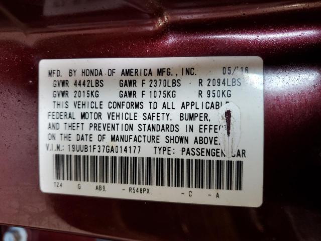2016 ACURA TLX 19UUB1F37GA014177