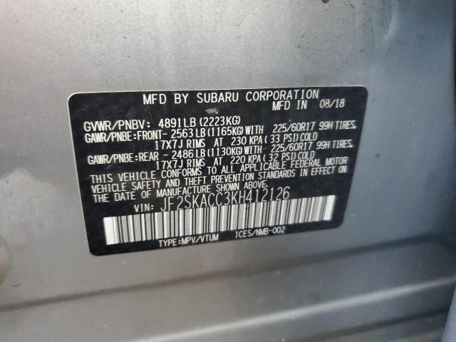 2019 SUBARU FORESTER JF2SKACC3KH412126