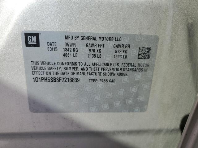 2015 CHEVROLET CRUZE ECO 1G1PH5SB3F7216839