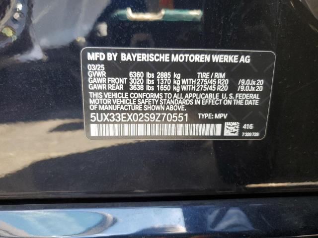2025 BMW X6 XDRIVE40I 5UX33EX02S9Z70551