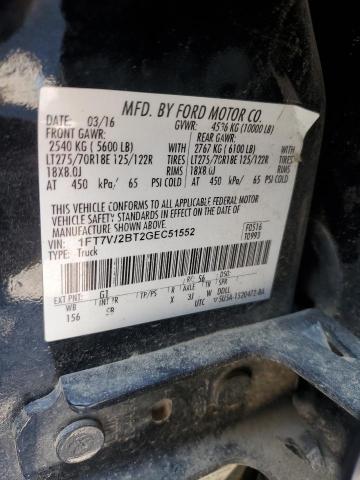 2016 FORD F250 SUPER DUTY 1FT7W2BT2GEC51552