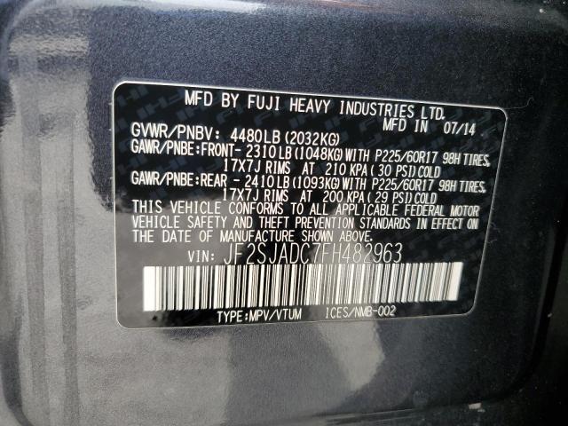 2015 SUBARU FORESTER 2 JF2SJADC7FH482963