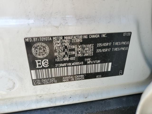2020 TOYOTA RAV4 XLE - 2T3RWRFV8LW099549