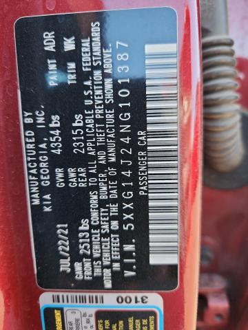 2022 KIA K5 LXS 5XXG14J24NG101387