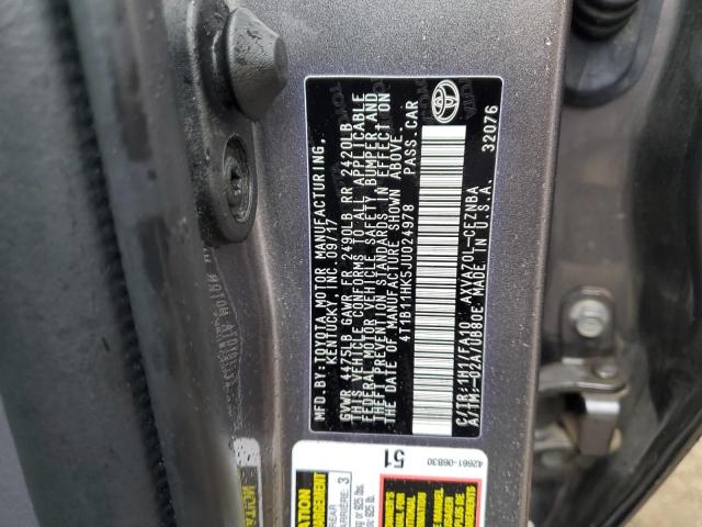2018 TOYOTA CAMRY L 4T1B11HK5JU024978