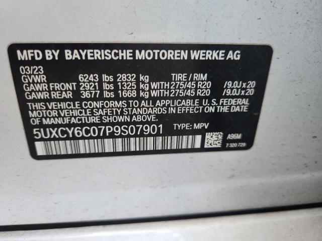 2023 BMW X6 XDRIVE4 5UXCY6C07P9S07901