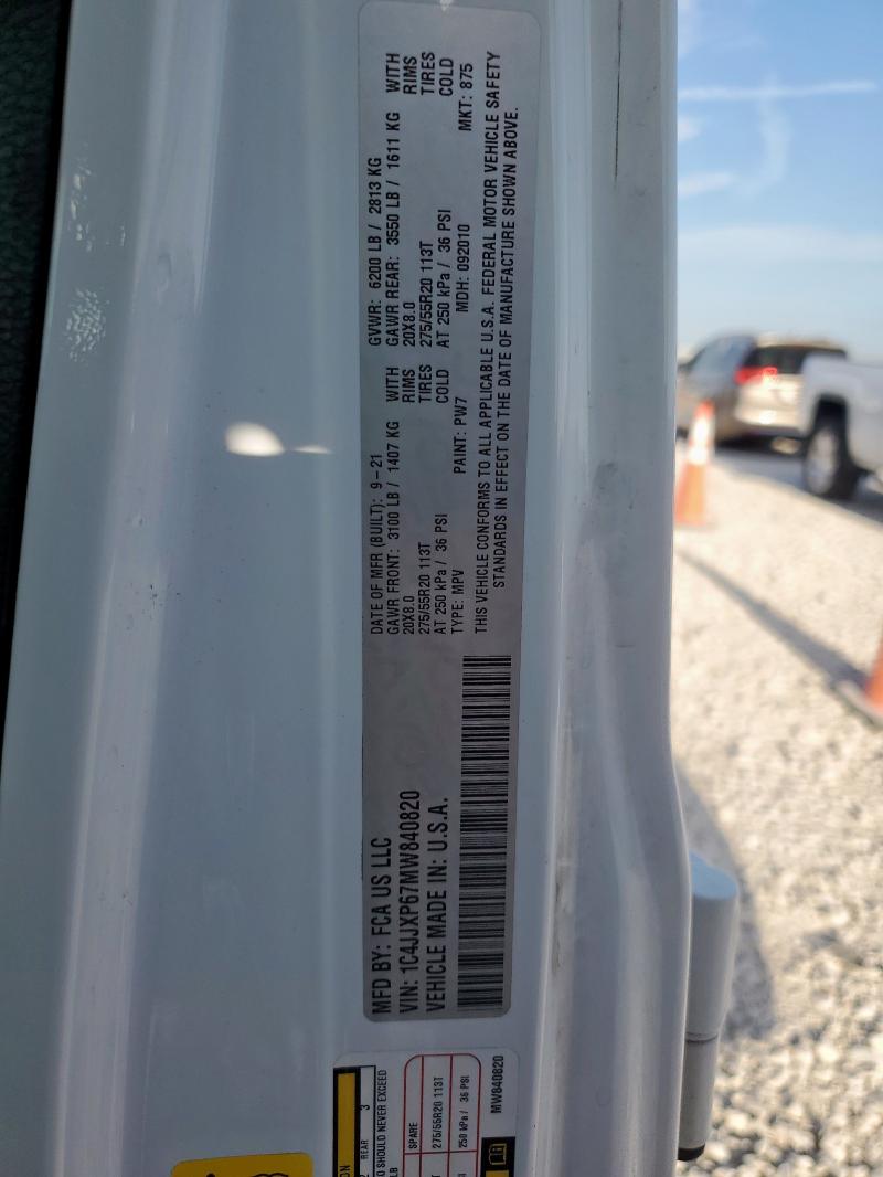 2021 JEEP WRANGLER U 1C4JJXP67MW840820