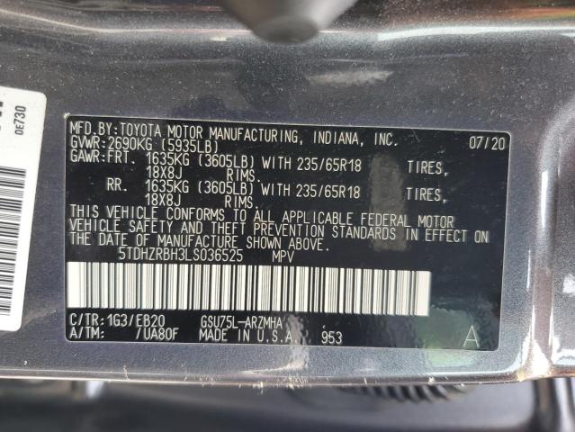 2020 TOYOTA HIGHLANDER 5TDHZRBH3LS036525