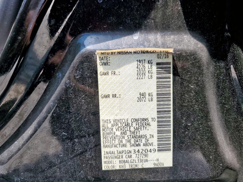 2016 NISSAN ALTIMA 2.5 1N4AL3AP1GN342049