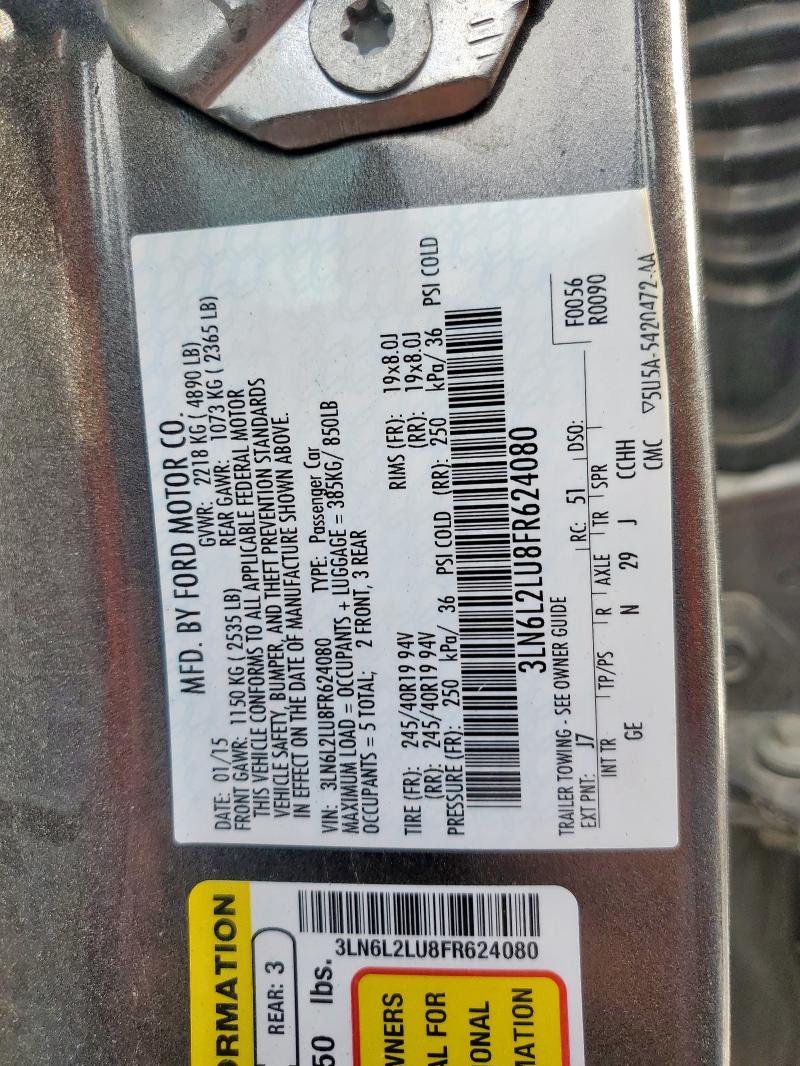 2015 LINCOLN MKZ HYBRID 3LN6L2LU8FR624080