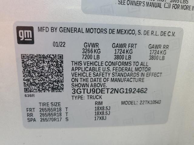 2022 GMC SIERRA LIM 3GTU9DET2NG192462