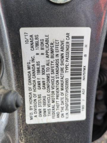 2018 HONDA CIVIC EX 2HGFC2F77JH503993