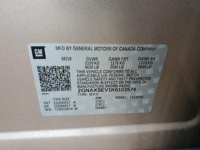 2019 CHEVROLET EQUINOX 2GNAXSEV1K6103574