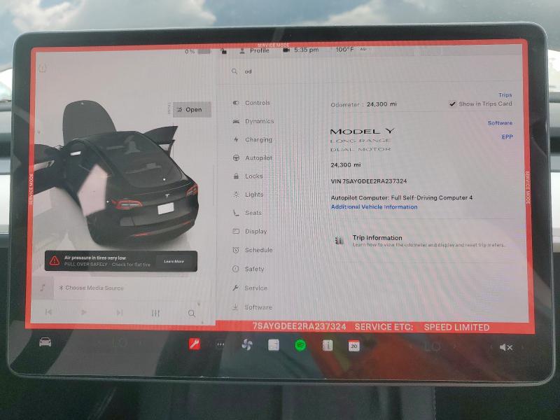 2024 TESLA MODEL Y 7SAYGDEE2RA237324