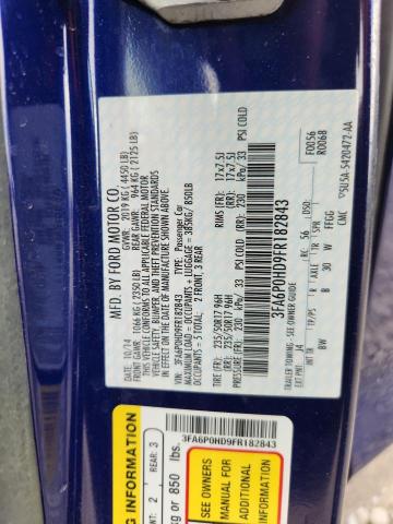 2015 FORD FUSION SE - 3FA6P0HD9FR182843